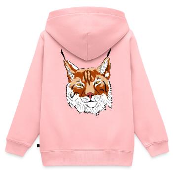 lynx - Sweat Premium à capuche zippé enfant bio - rose - Dos - AI Model Kid Female (0cm)