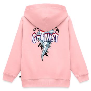 Gamer Tornado - Kinder Premium Organic Zip Hoodie - Rosa - Hinten - AI Model Kid Female (0cm)