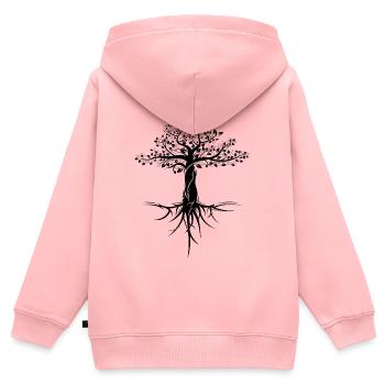 tree tree nature protection symbol gift forest - Kids Premium Organic Zip-up Hoodie - rose - Back - AI Model Kid Female (0cm)
