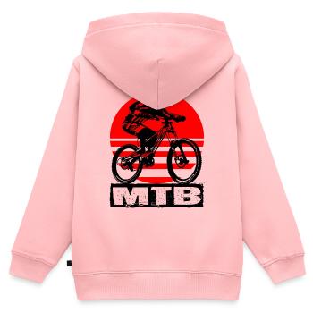 MTB - Kinder Premium Organic Zip Hoodie - Rosa - Hinten - AI Model Kid Female (0cm)
