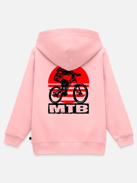 MTB - Kinder Premium Organic Zip Hoodie - Rosa