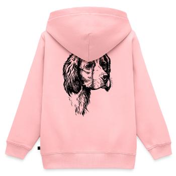 IRW Setter Portrait - Kinder Premium Organic Zip Hoodie - Rosa - Hinten - AI Model Kid Female (0cm)