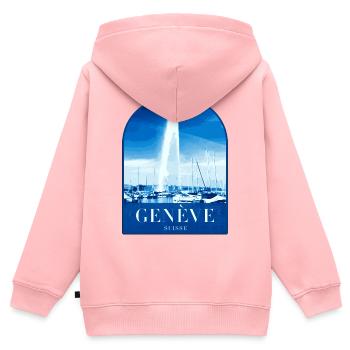 Geneva JetdEau Harbour Motif - Kids Premium Organic Zip-up Hoodie - rose - Back - AI Model Kid Female (0cm)