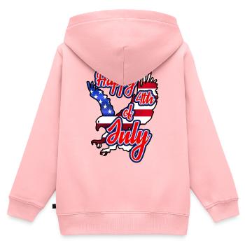Happy 4th of July - Independence Day - Kinder Premium Organic Zip Hoodie - Rosa - Hinten - AI Model Kid Female (0cm)