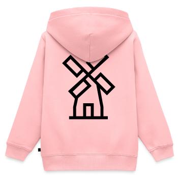 Windmühle windmill Luftenergie - Kinder Premium Organic Zip Hoodie - Rosa - Hinten - AI Model Kid Female (0cm)