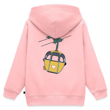 Cable Car Gondola - Yellow Heart - Kids Premium Organic Zip-up Hoodie - rose - Back - AI Model Kid Female (0cm)