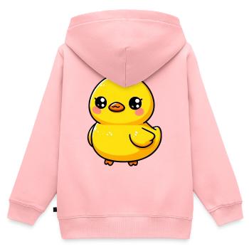 Caneton Canard Canard Canard - Sweat Premium à capuche zippé enfant bio - rose - Dos - AI Model Kid Female (0cm)