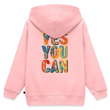 Positive vibes - Kinder Premium Organic Zip Hoodie - Rosa - Hinten - AI Model Kid Female (0cm)