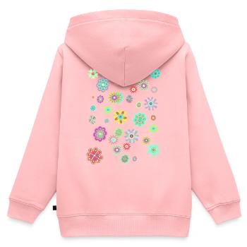 Bunte Blumenmuster für fröhliche Anlässe - Kinder Premium Organic Zip Hoodie - Rosa - Hinten - AI Model Kid Female (0cm)