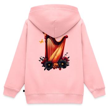 Kosmische Melodie, die Magie der Harfe. - Kinder Premium Organic Zip Hoodie - Rosa - Hinten - AI Model Kid Female (0cm)