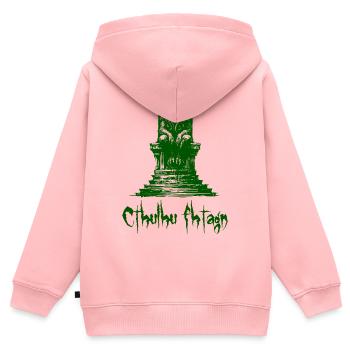 Statue von Cthulhu - Kinder Premium Organic Zip Hoodie - Rosa - Hinten - AI Model Kid Female (0cm)