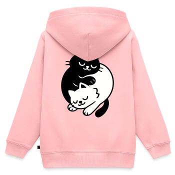 Ying-Yang Cats #2 - Kinder Premium Organic Zip Hoodie - Rosa - Hinten - AI Model Kid Female (0cm)