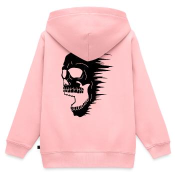 Black Skull und Geschwindigkeit - Kinder Premium Organic Zip Hoodie - Rosa - Hinten - AI Model Kid Female (0cm)