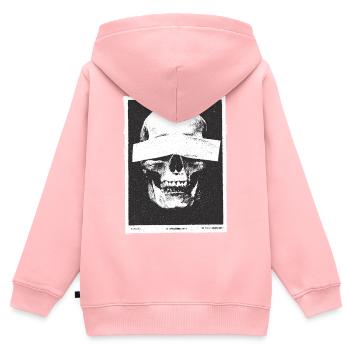 Skull grunge - Kinder Premium Organic Zip Hoodie - Rosa - Hinten - AI Model Kid Female (0cm)