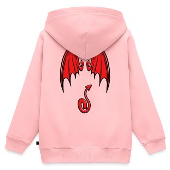 Je suis un petit diable - Sweat Premium à capuche zippé enfant bio - rose - Dos - AI Model Kid Female (0cm)