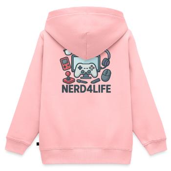 Gaming und Nerd Lifestyle Design - Kinder Premium Organic Zip Hoodie - Rosa - Hinten - AI Model Kid Female (0cm)