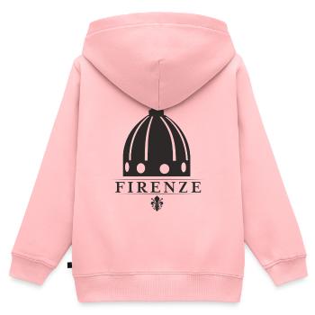 Florence - Sweat Premium à capuche zippé enfant bio - rose - Dos - AI Model Kid Female (0cm)