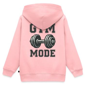 Gym Mode  - Kinder Premium Organic Zip Hoodie - Rosa - Hinten - AI Model Kid Female (0cm)