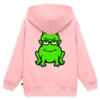 Frosch Kind Familie Papa Mama Huckepack Vatertag - Kinder Premium Organic Zip Hoodie - Rosa - Hinten - AI Model Kid Female (0cm)