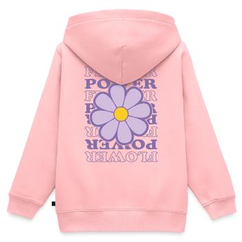 Flower-Power - Kinder Premium Organic Zip Hoodie - Rosa - Hinten - AI Model Kid Female (0cm)