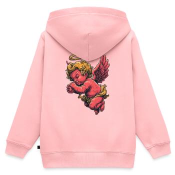 Purpurrote Cherub Halo Flügel - Kinder Premium Organic Zip Hoodie - Rosa - Hinten - AI Model Kid Female (0cm)