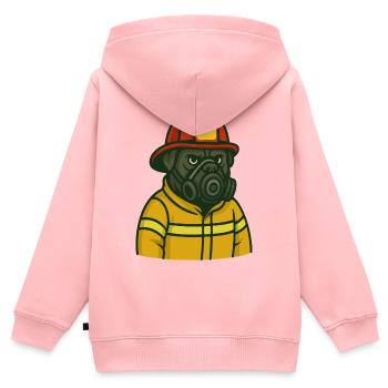 Gasmaske Feuerwehrmann - Kinder Premium Organic Zip Hoodie - Rosa - Hinten - AI Model Kid Female (0cm)