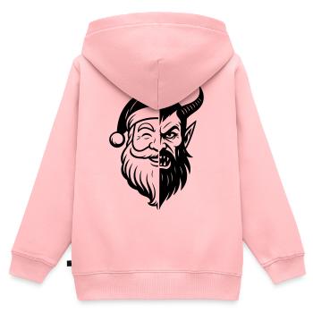 Weihnachtsmann und Weihnachtsmann Peitscher - Kinder Premium Organic Zip Hoodie - Rosa - Hinten - AI Model Kid Female (0cm)