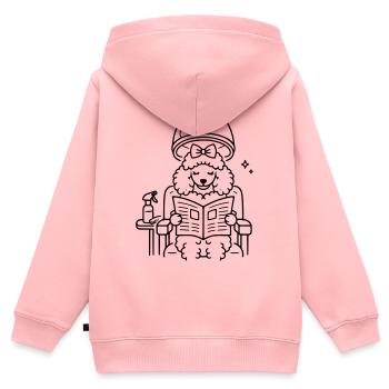 Pudel beim Frisör - Kinder Premium Organic Zip Hoodie - Rosa - Hinten - AI Model Kid Female (0cm)