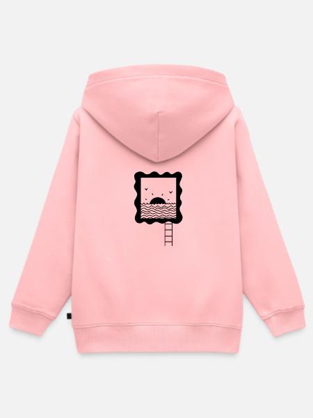 Fenster zum Meer - Kinder Premium Organic Zip Hoodie - Rosa