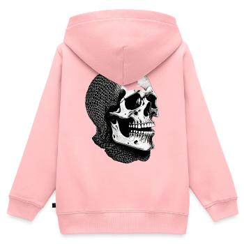 Skull in a net scarf - Kids Premium Organic Zip-up Hoodie - rose - Back - AI Model Kid Female (0cm)