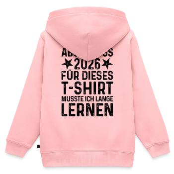 Diplôme 2026 J’ai dû étudier longtemps pour un T-shirt - Sweat Premium à capuche zippé enfant bio - rose - Dos - AI Model Kid Female (0cm)