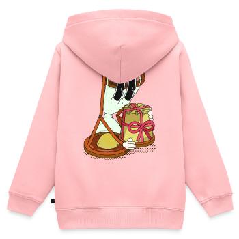 PRÉSENT - Sweat Premium à capuche zippé enfant bio - rose - Dos - AI Model Kid Female (0cm)