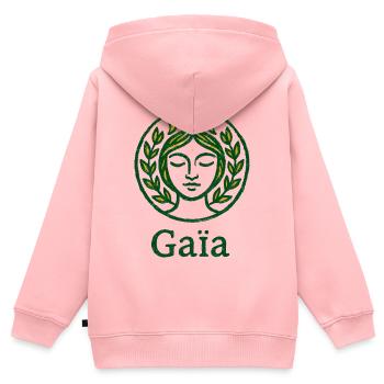 Gaïa - Mère Nature - Arbre de Vie - Sweat Premium à capuche zippé enfant bio - rose - Dos - AI Model Kid Female (0cm)
