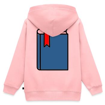 Journal relié de la Bible à livres épais - Sweat Premium à capuche zippé enfant bio - rose - Dos - AI Model Kid Female (0cm)
