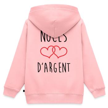 Silver Anniversary 25 Years of Love - Kids Premium Organic Zip-up Hoodie - rose - Back - AI Model Kid Female (0cm)