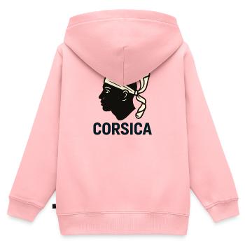 Modernes Korsika - Kinder Premium Organic Zip Hoodie - Rosa - Hinten - AI Model Kid Female (0cm)