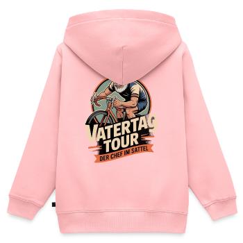 Fahrrad Papa Vatertag Geschenk Chef im Sattel 2026 - Kinder Premium Organic Zip Hoodie - Rosa - Hinten - AI Model Kid Female (0cm)