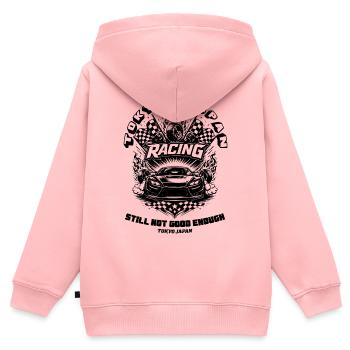 Tokyo Japan Racing Crew - Kinder Premium Organic Zip Hoodie - Rosa - Hinten - AI Model Kid Female (0cm)