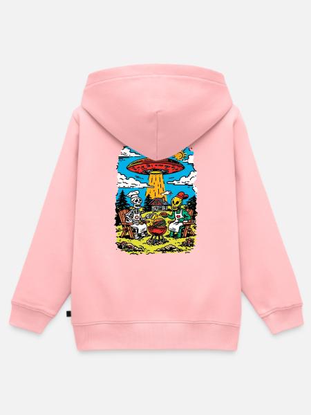 Doomsday BBQ - Kinder Premium Organic Zip Hoodie - Rosa