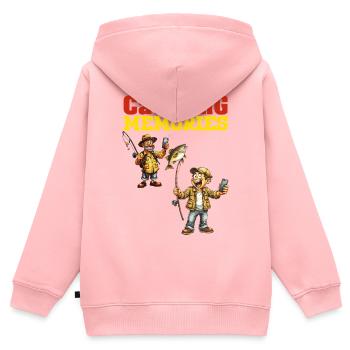 Erinnerungen fangen - Kinder Premium Organic Zip Hoodie - Rosa - Hinten - AI Model Kid Female (0cm)