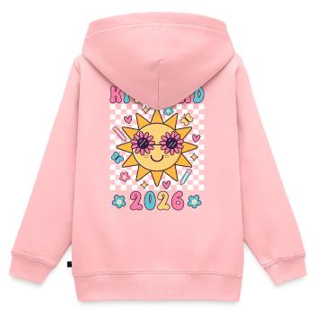 Idée de cadeau mignon pour un enfant de la garderie 2026 - Sweat Premium à capuche zippé enfant bio - rose - Dos - AI Model Kid Female (0cm)