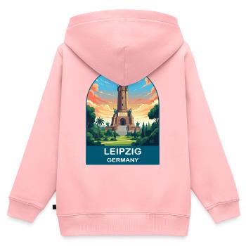 Leipzig Germany Monument Vintage Travel Poster - Kids Premium Organic Zip-up Hoodie - rose - Back - AI Model Kid Female (0cm)