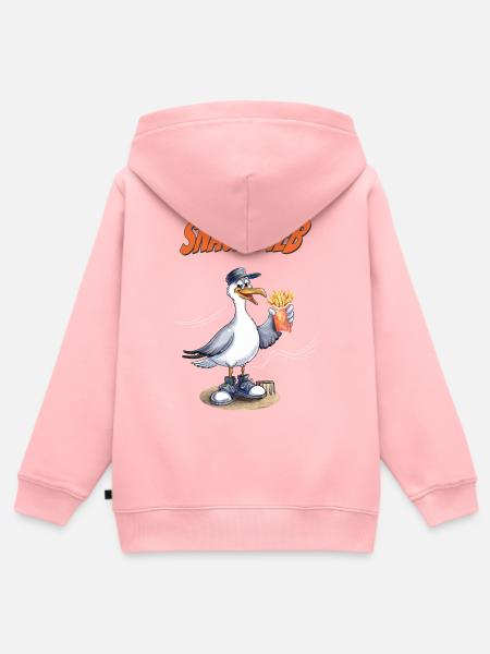 Snack Dieb Möwe Lustiger Pommes Spruch - Kinder Premium Organic Zip Hoodie - Rosa
