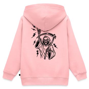 Main de roche dure - Sweat Premium à capuche zippé enfant bio - rose - Dos - AI Model Kid Female (0cm)