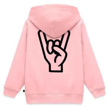 Felszeichen Hand - Kinder Premium Organic Zip Hoodie - Rosa - Hinten - AI Model Kid Female (0cm)
