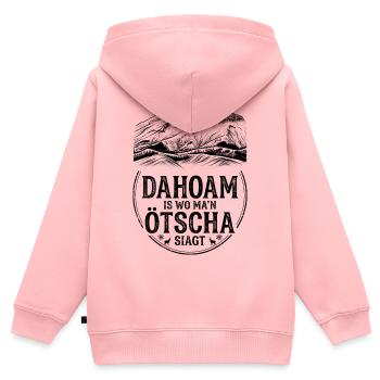 Ötscher Heimat-Shirt Dahoam is wo man Ötscha siagt - Kinder Premium Organic Zip Hoodie - Rosa - Hinten - AI Model Kid Female (0cm)
