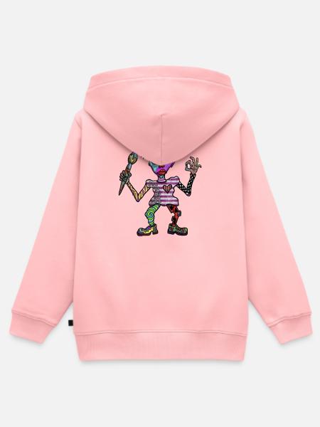 Vibrante Patchwork Wesen - Kinder Premium Organic Zip Hoodie - Rosa