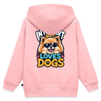 Pommern - Kinder Premium Organic Zip Hoodie - Rosa - Hinten - AI Model Kid Female (0cm)