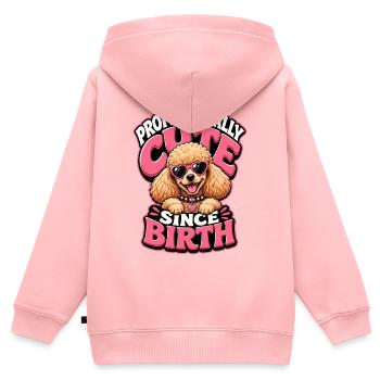 Pudel - Kinder Premium Organic Zip Hoodie - Rosa - Hinten - AI Model Kid Female (0cm)