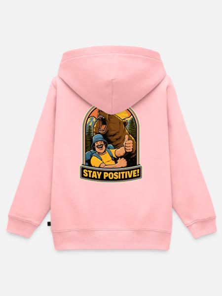Stay positive.... - Kinder Premium Organic Zip Hoodie - Rosa